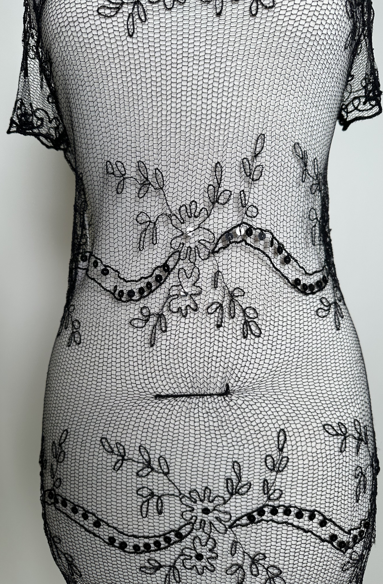 COLLETTE DINNIGAN EMBROIDERED MESH DRESS