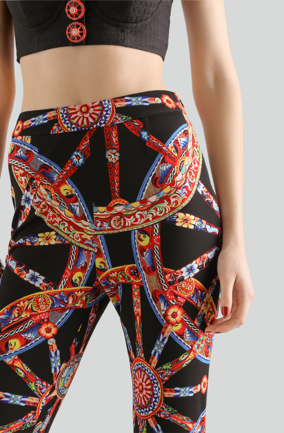 CARRETTO-PRINT VISCOSE JERSEY LEGGINGS