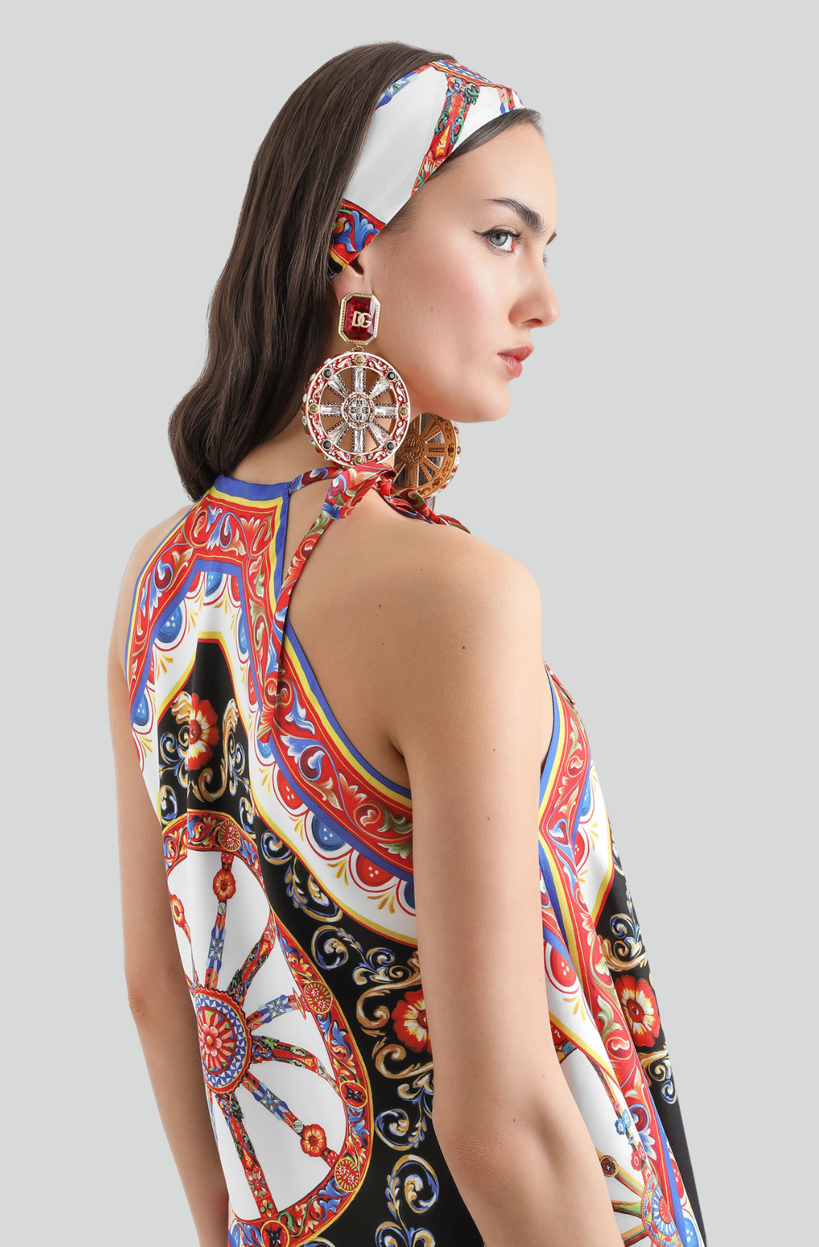 CARRETTO-PRINT TWILL TOP