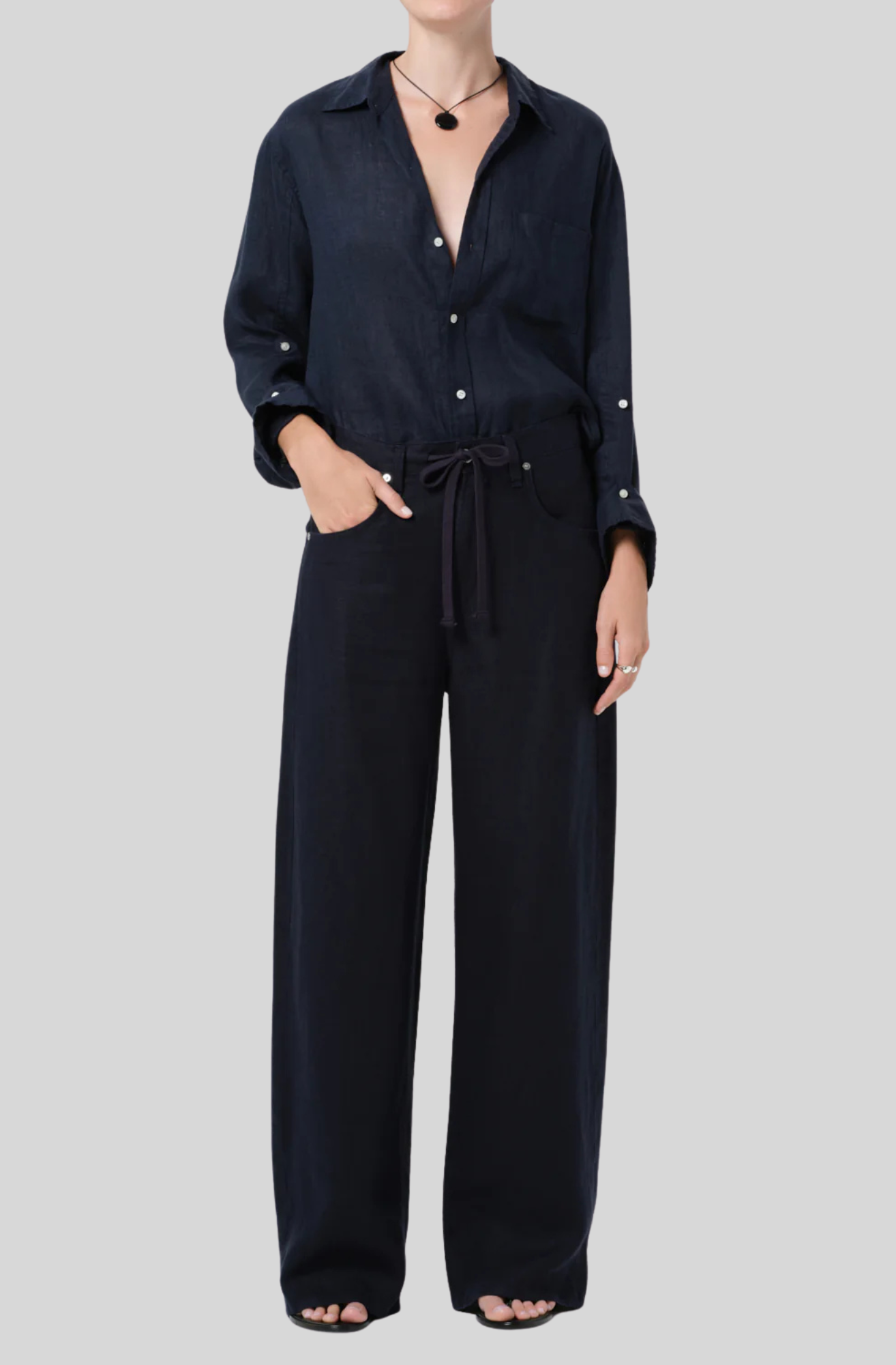 KAYLA SHRUNKEN LINEN SHIRT