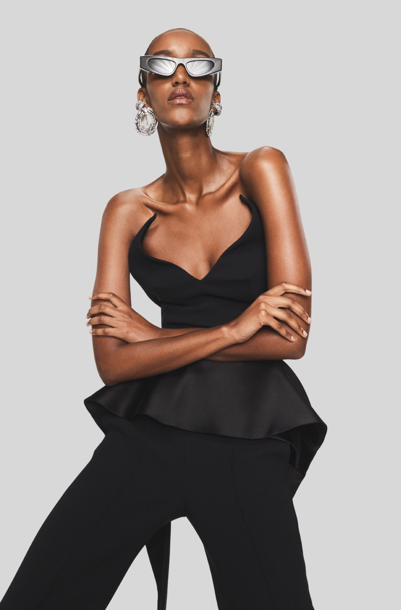 FRAME PEPLUM SATIN TOP