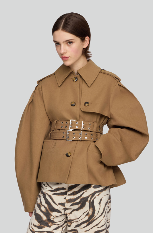 WORKWEAR CANVAS SHORT PEPLUM JACKET ERMINE