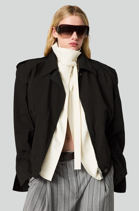 WASHED COTTON DOUBLE LAYER JACKET