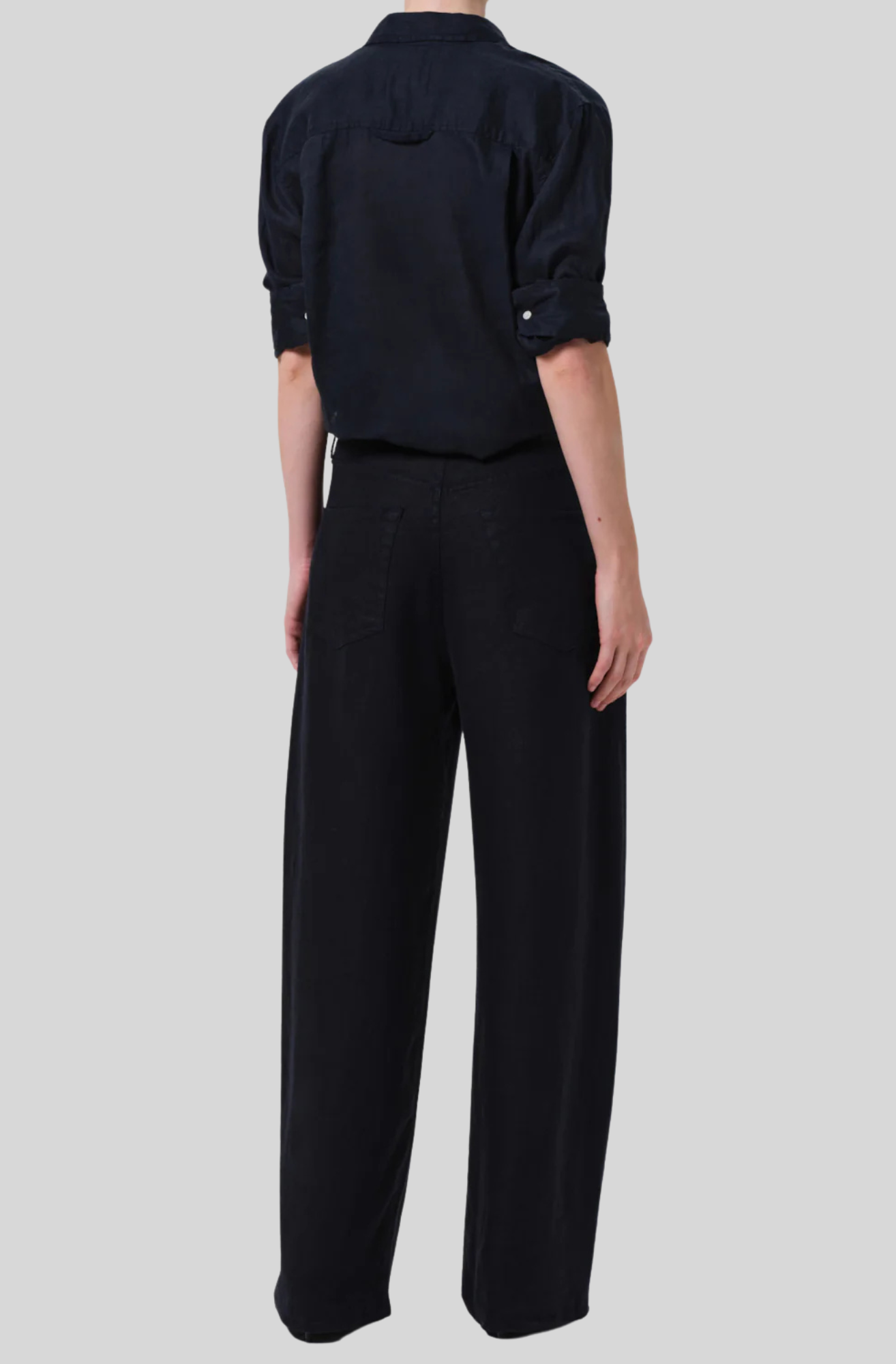 BRYNN DRAWSTRING LINEN TROUSER - NAVY