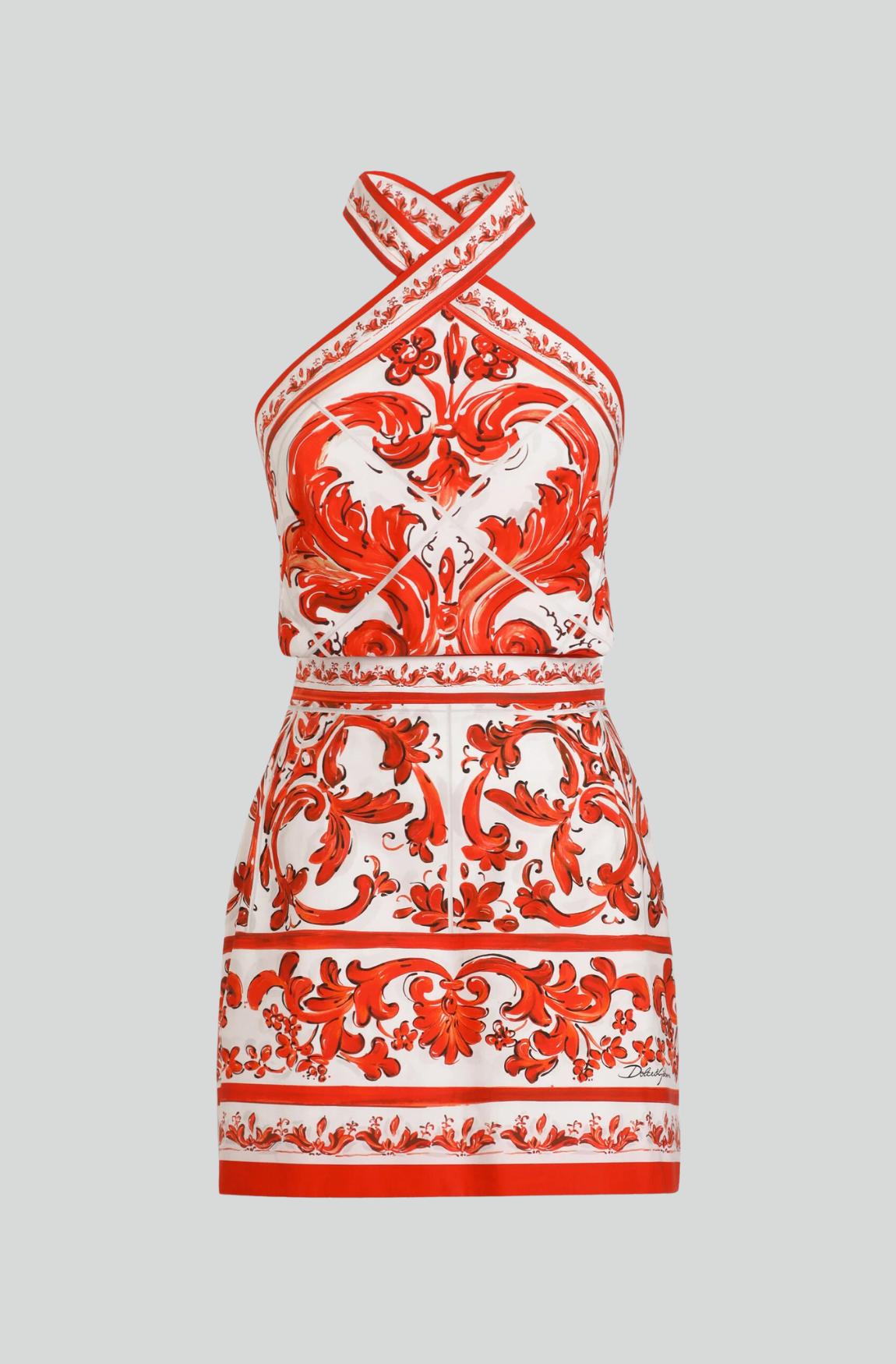 MAJOLICA-PRINT POPLIN DRESS