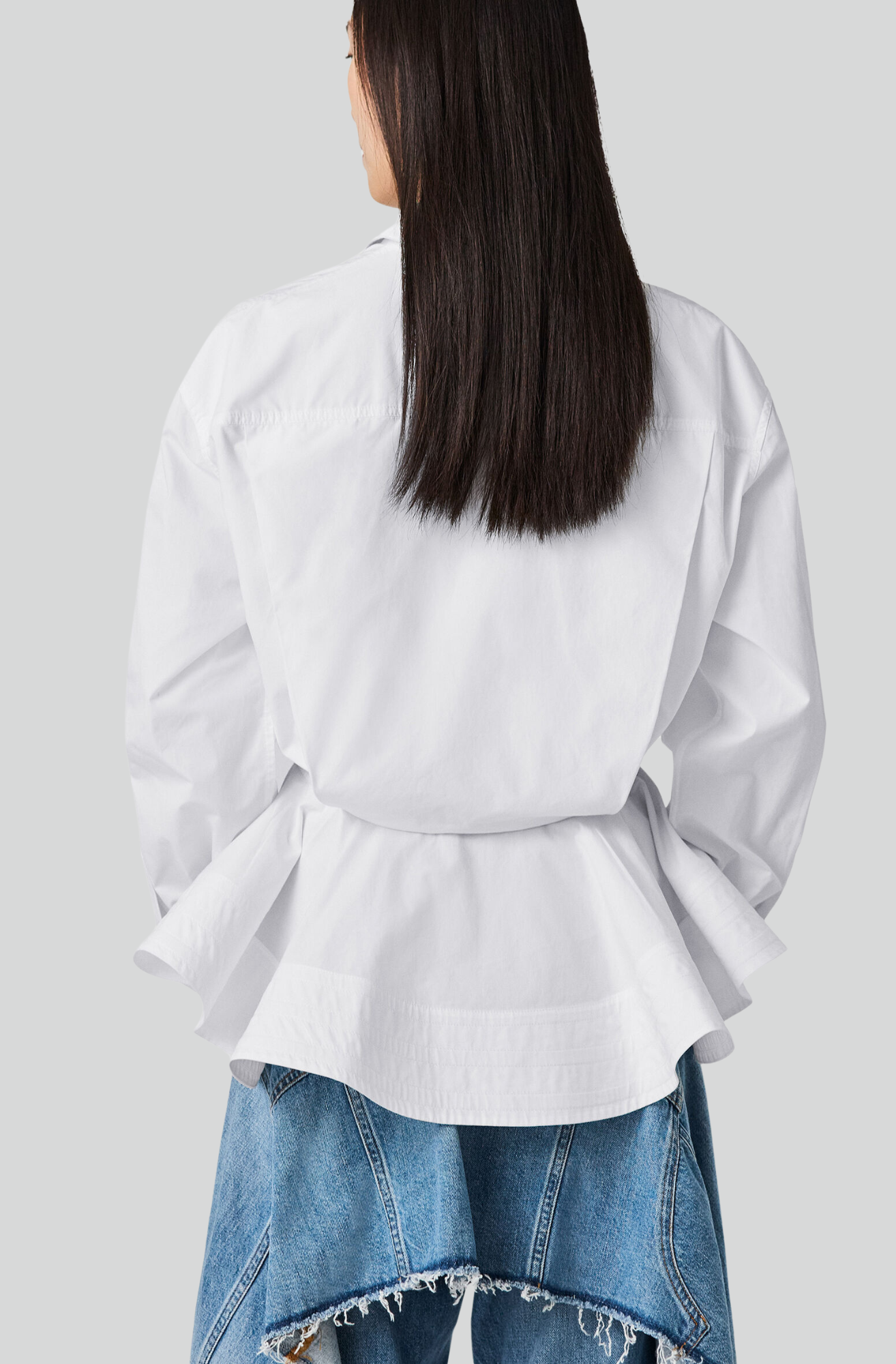 POPLIN PEPLUM SHIRT