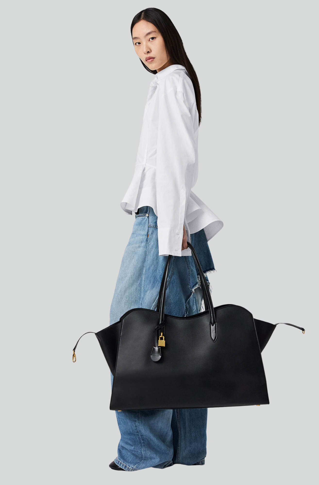 POPLIN PEPLUM SHIRT