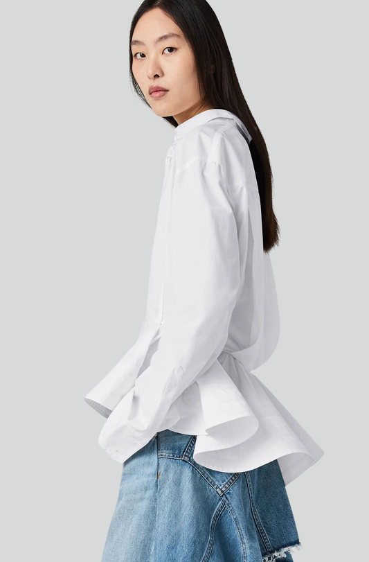 POPLIN PEPLUM SHIRT