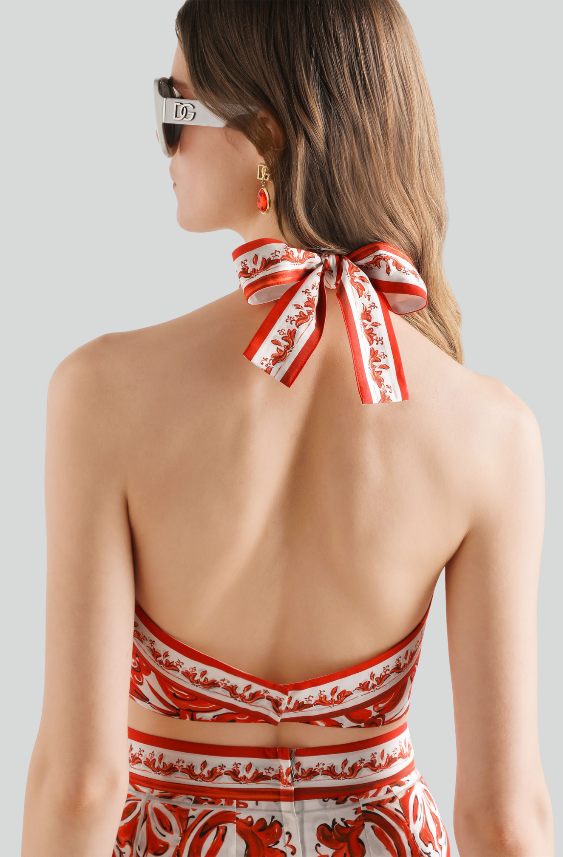 MAJOLICA-PRINT POPLIN DRESS