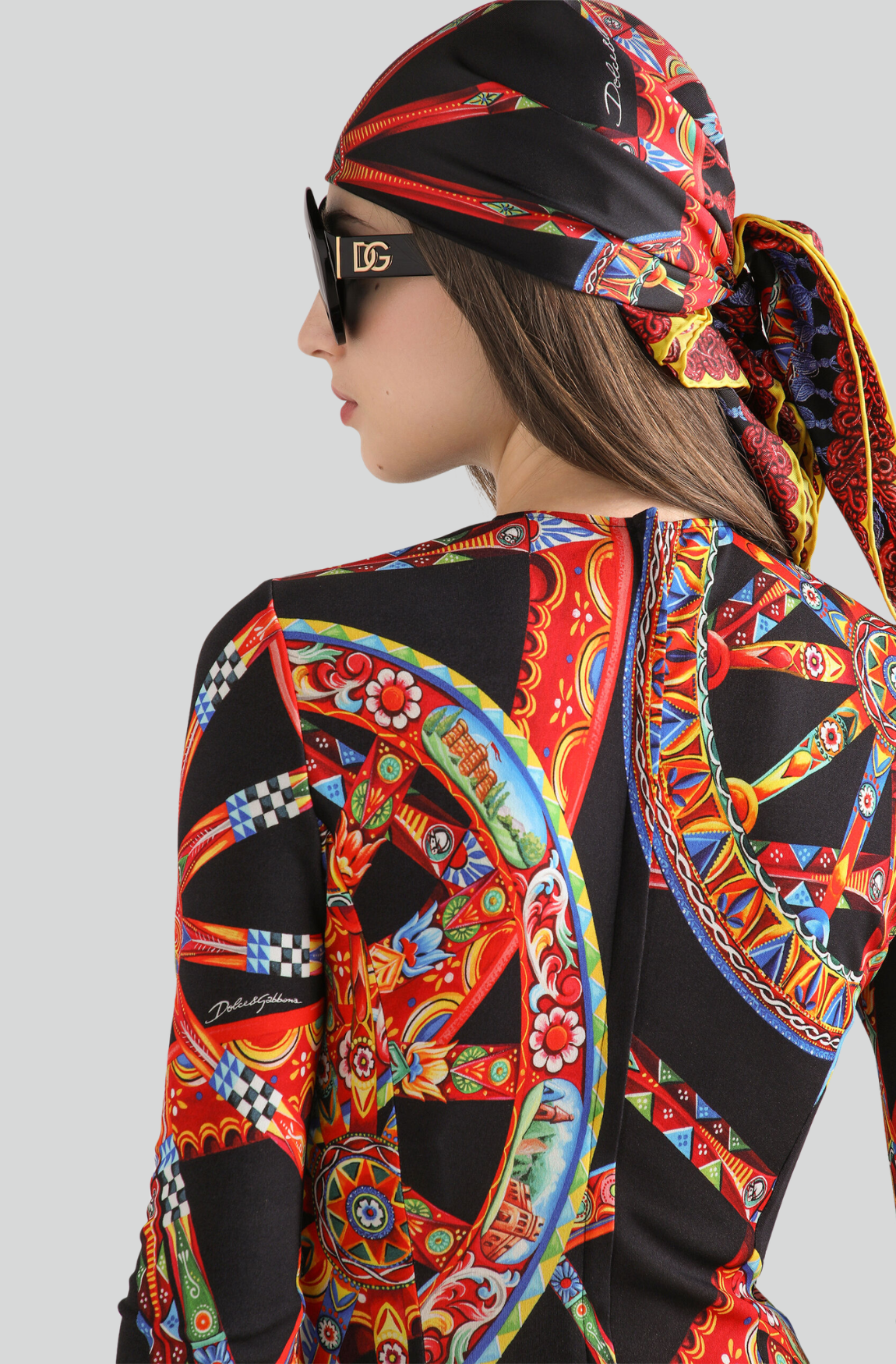 CARRETTO-PRINT LONG VISCOSE JERSEY DRESS