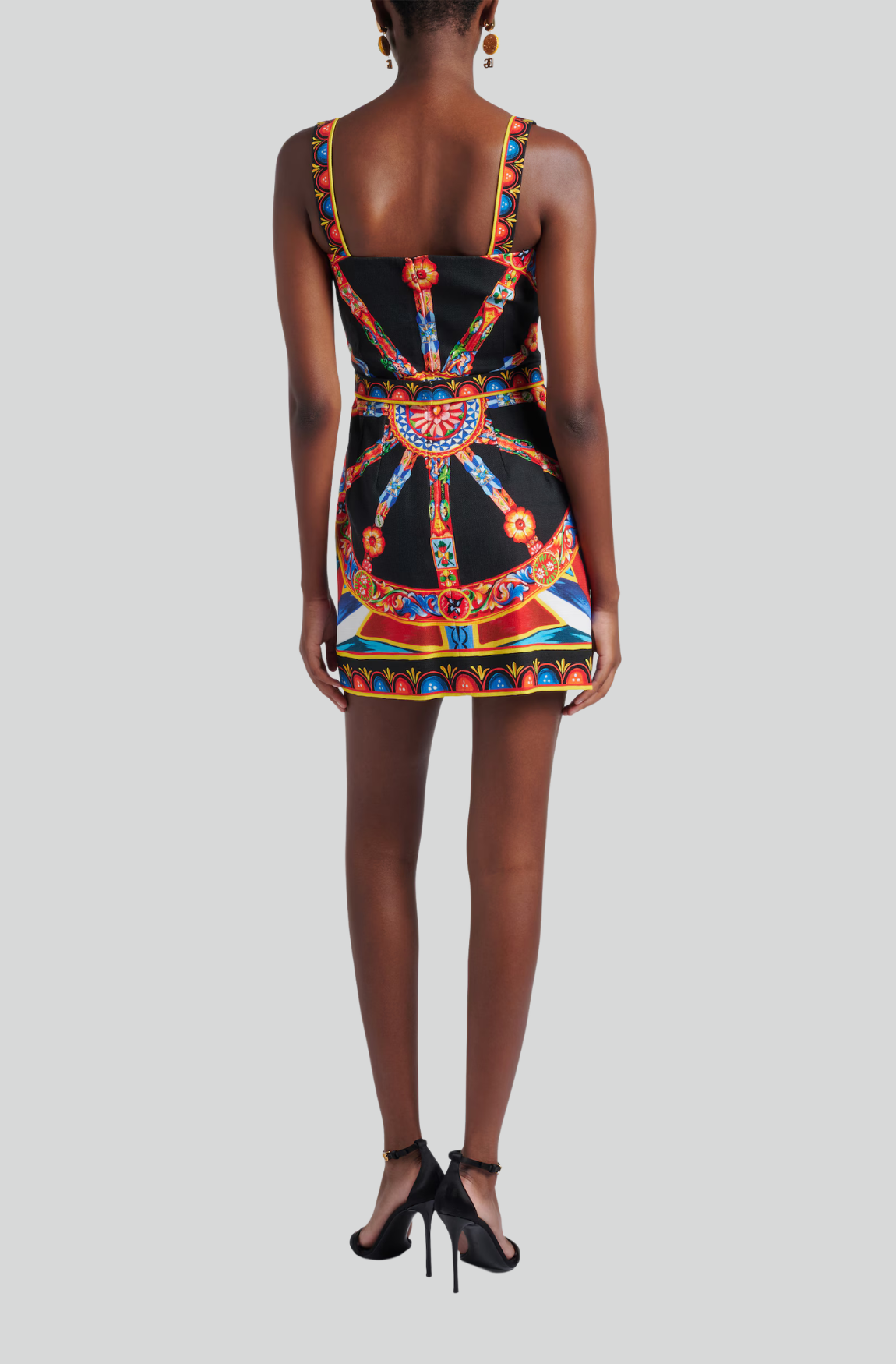 CARRETTO-PRINT COTTON POPLIN MINI DRESS