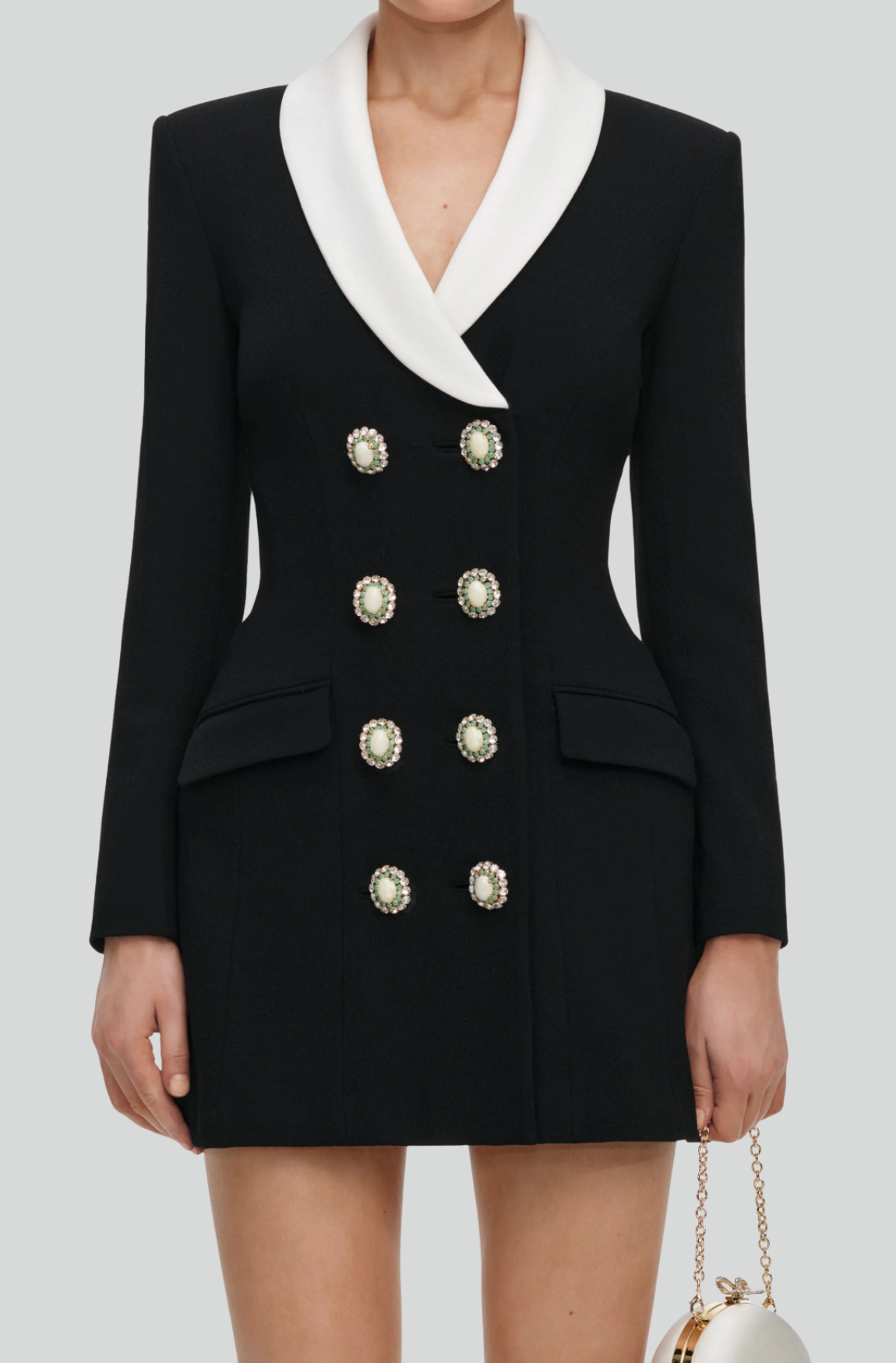 BLACK TAILORED BLAZER MINI DRESS