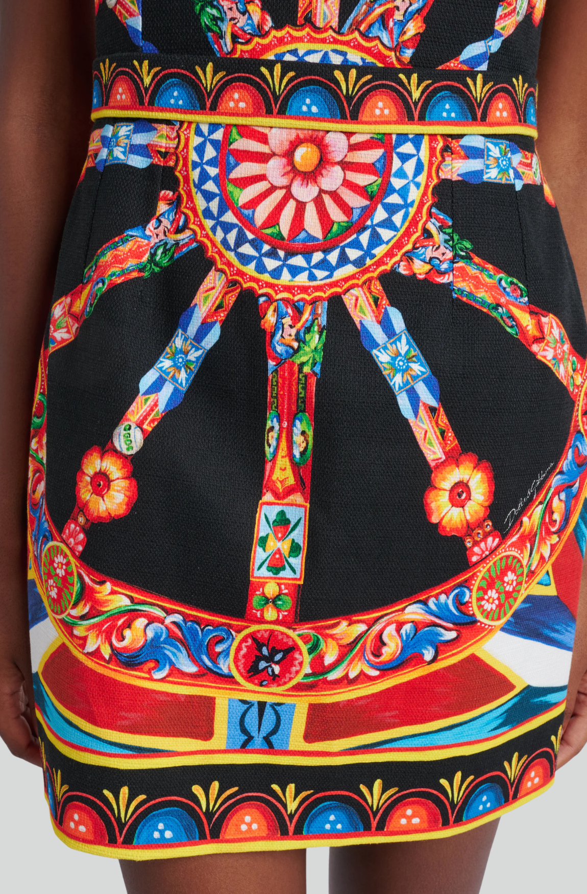 CARRETTO-PRINT COTTON POPLIN MINI DRESS