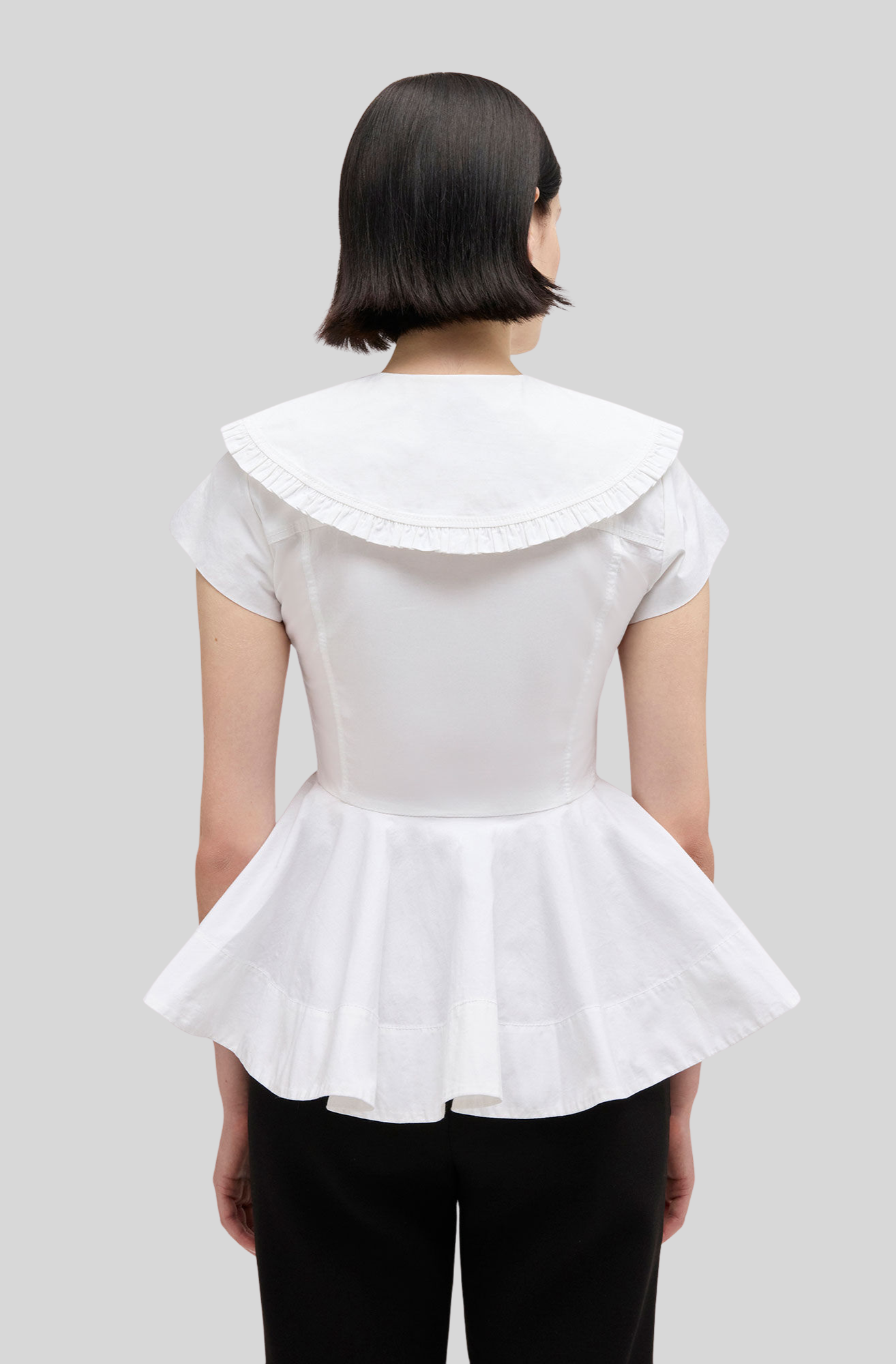 SHORT COTTON RUFFLE SHIRT