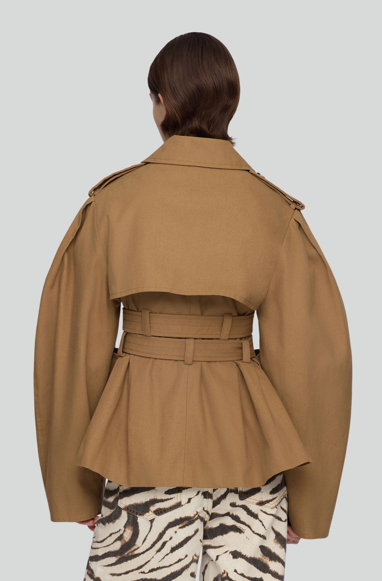 WORKWEAR CANVAS SHORT PEPLUM JACKET ERMINE
