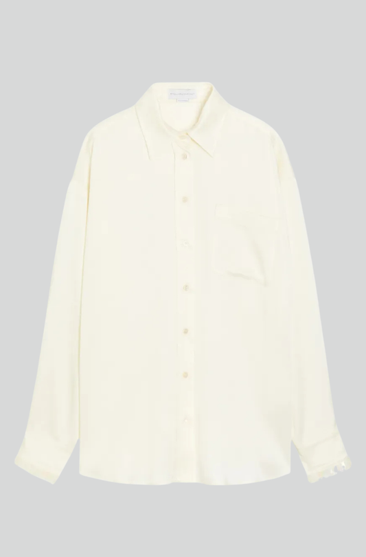 EMB CUFF SATIN TOP