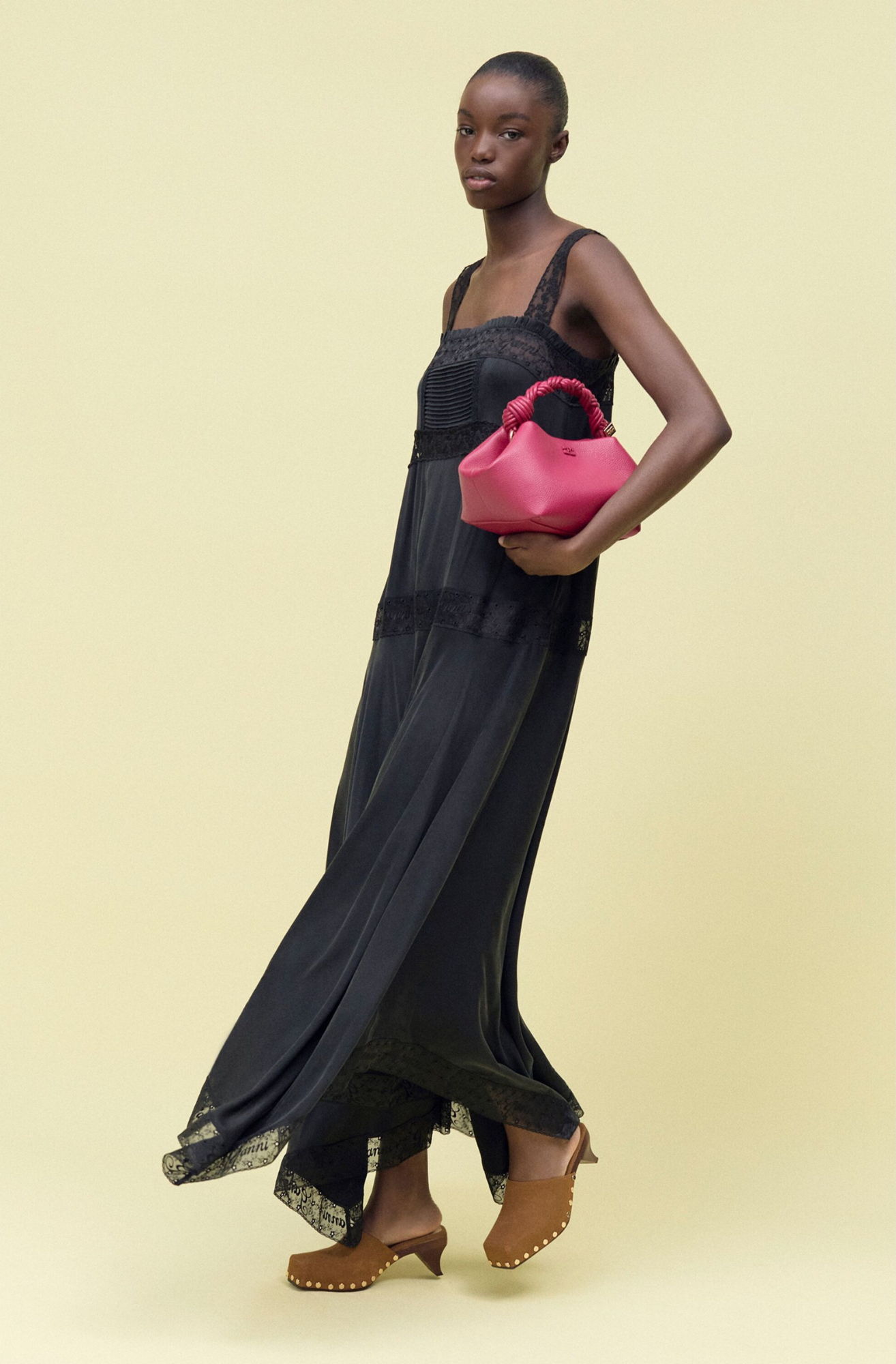 SANDWASHED SILK SATIN LONG SLIP DRESS