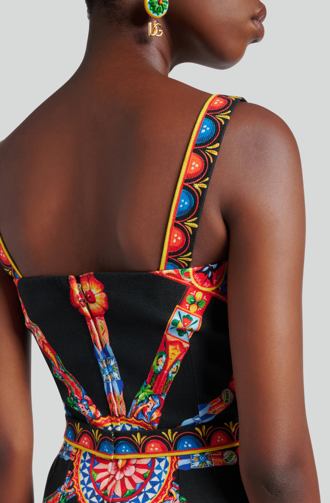 CARRETTO-PRINT COTTON POPLIN MINI DRESS