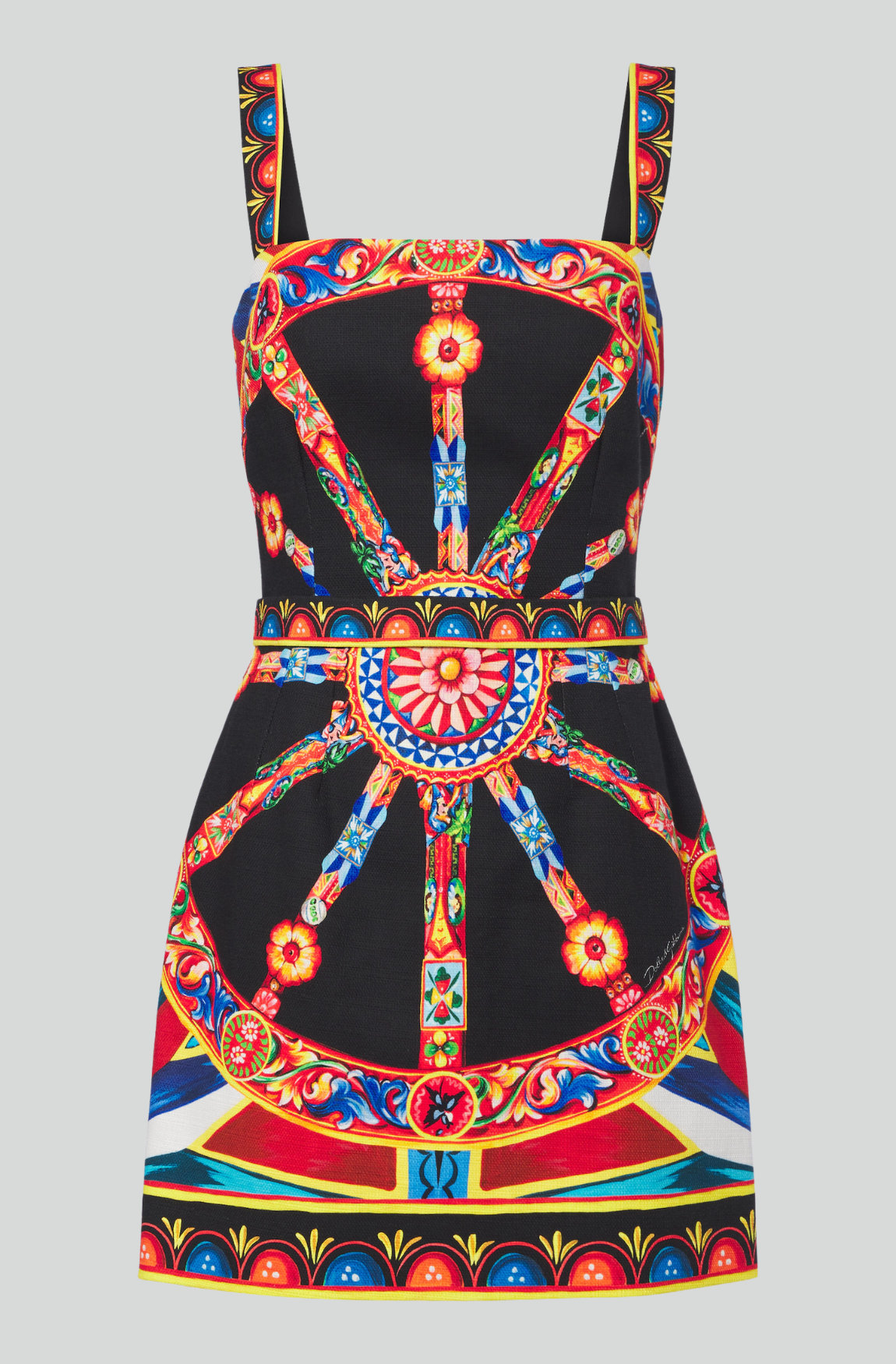 CARRETTO-PRINT COTTON POPLIN MINI DRESS