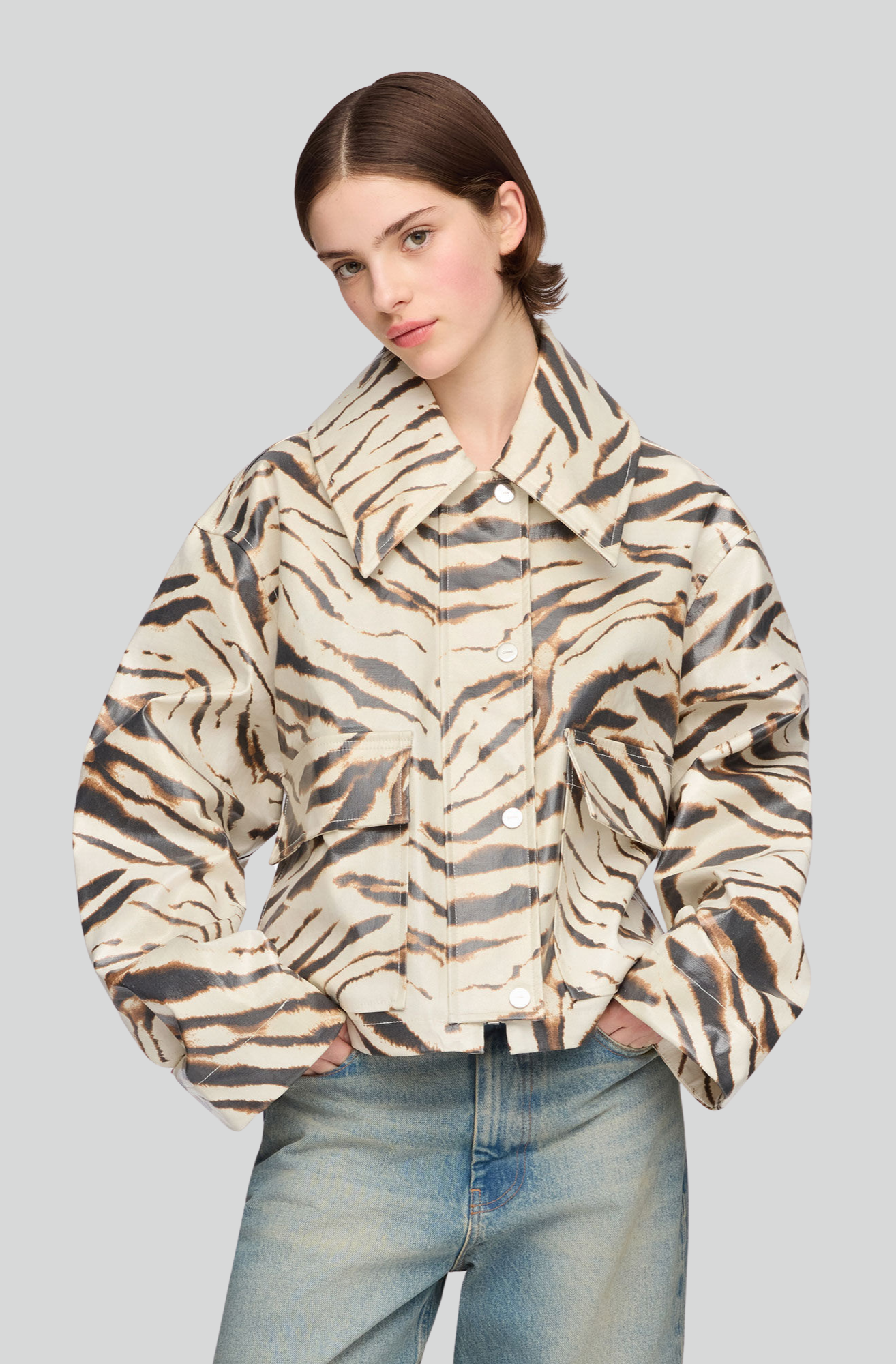 LAMINATED COTTON CANVAS BARN JACKET
