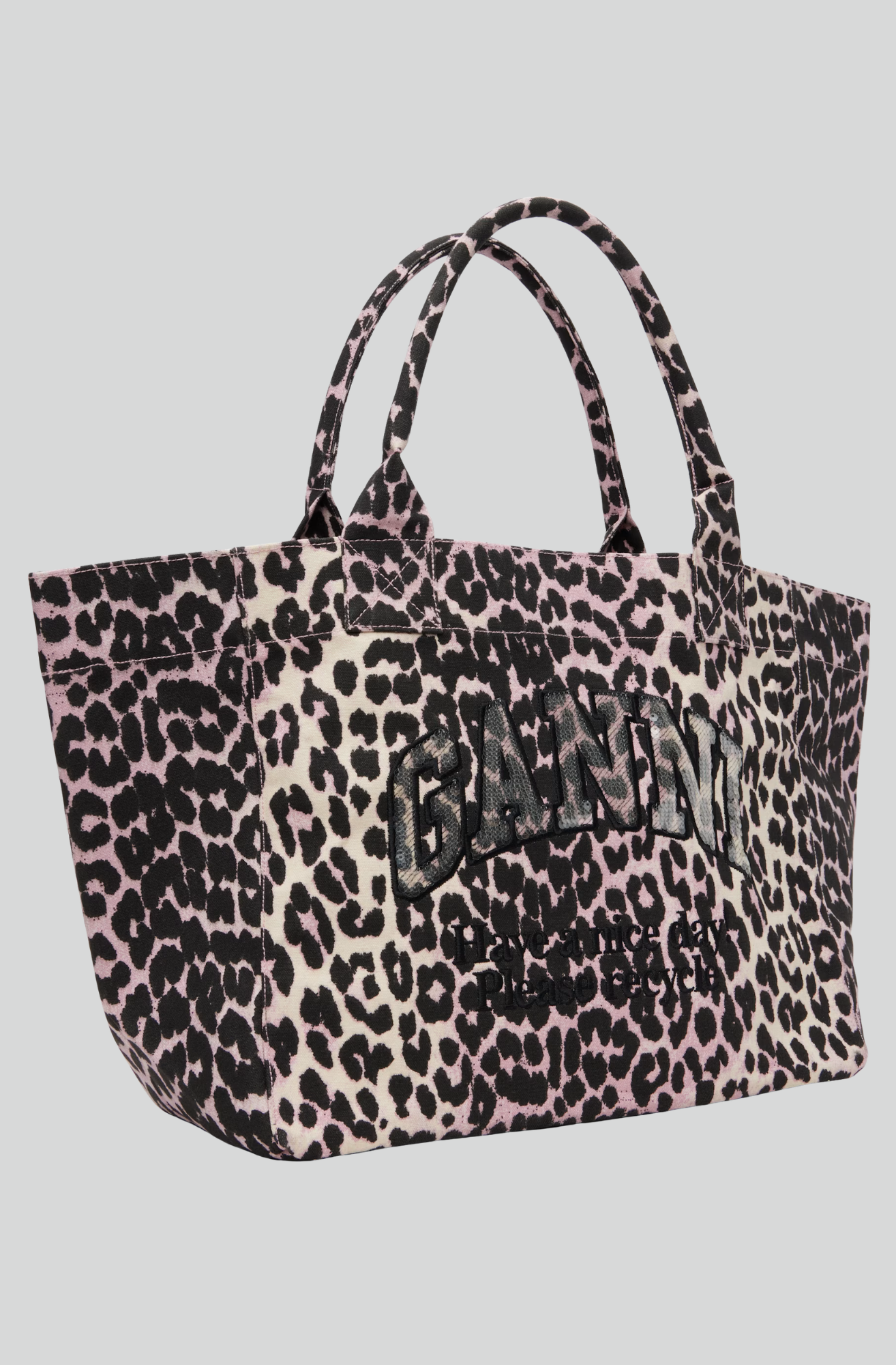 MEDIUM TRAPEZE SHOPPER PRINTED SEQUIN MAUVE