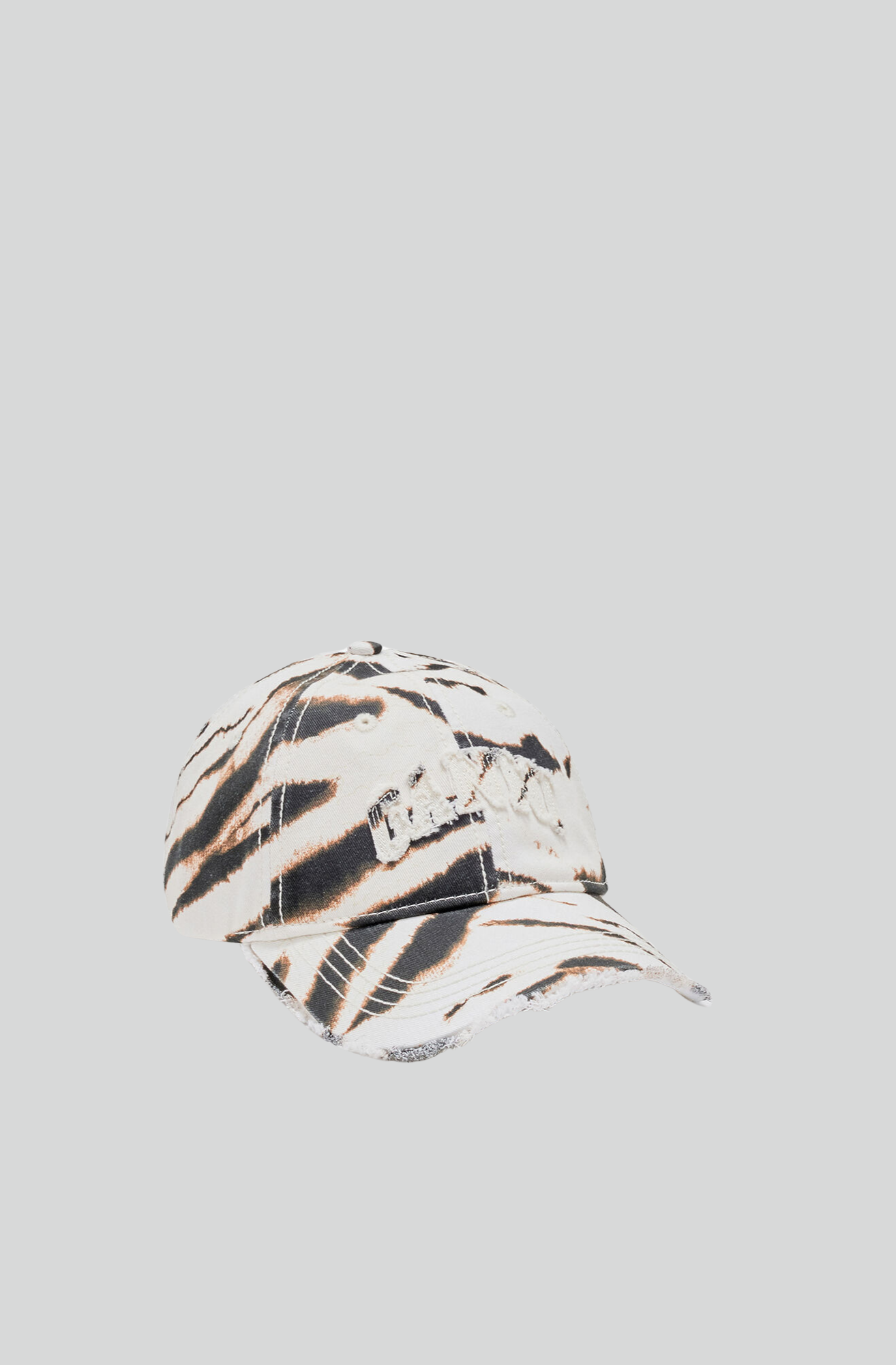 PRINTED ZEBRA WASHED COTTON CANVAS CAP