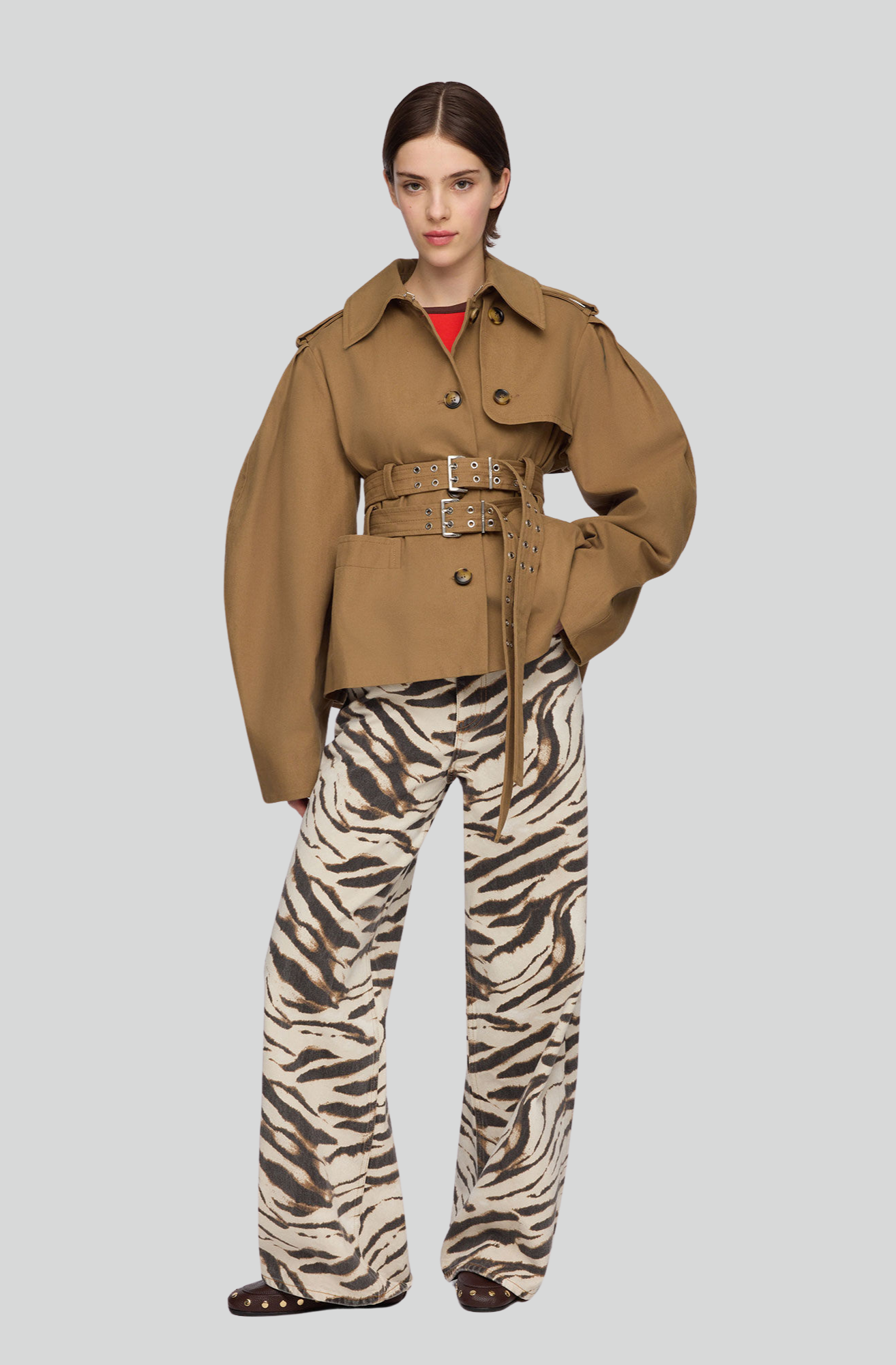 WORKWEAR CANVAS SHORT PEPLUM JACKET ERMINE
