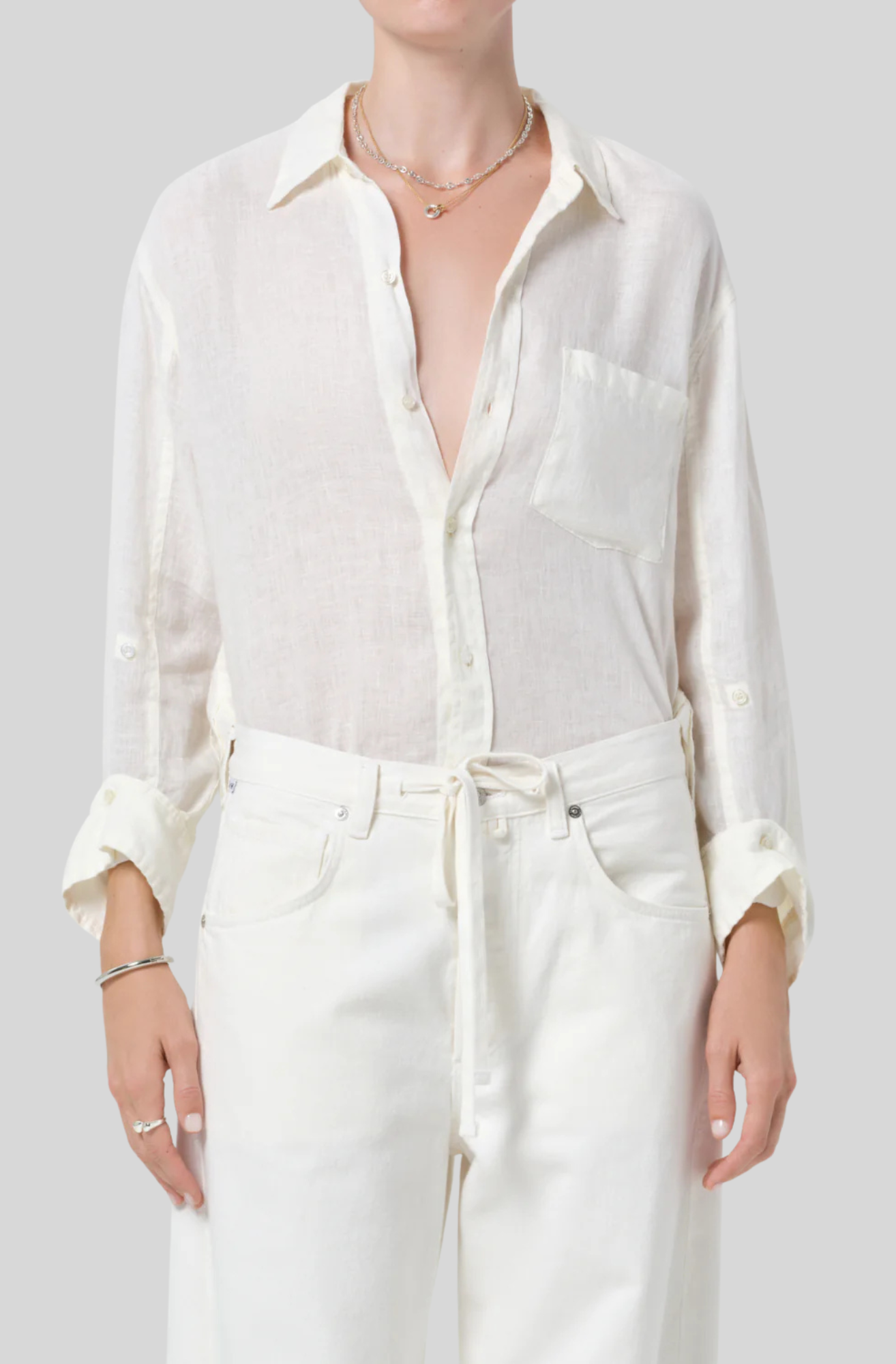 KAYLA SHRUNKEN LINEN SHIRT