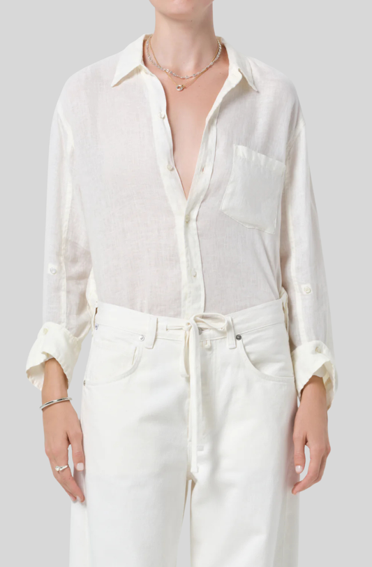 KAYLA SHRUNKEN LINEN SHIRT