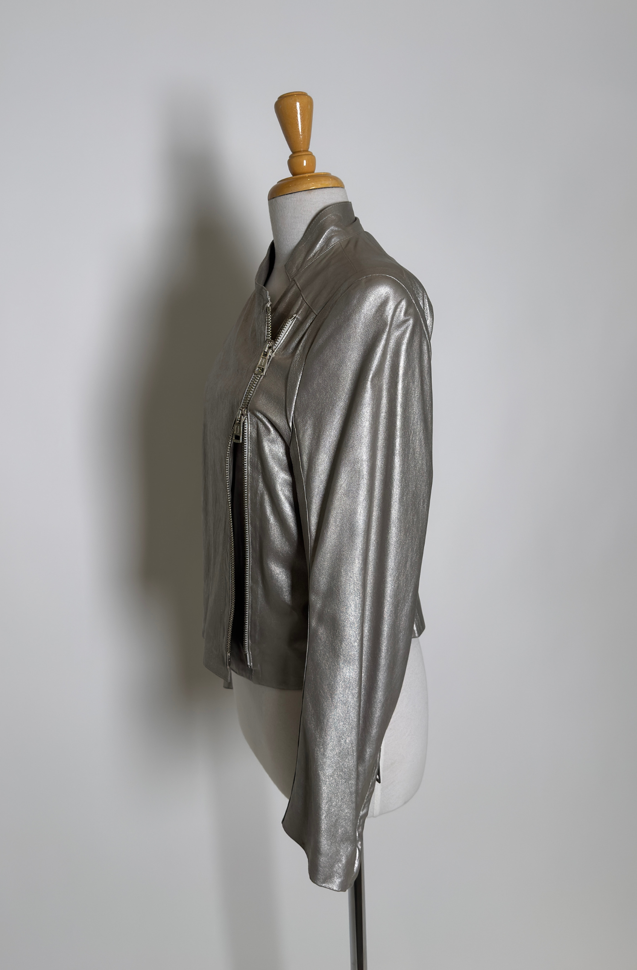 ANN DEMEULEMEESTER SILVER LEATHER JACKET