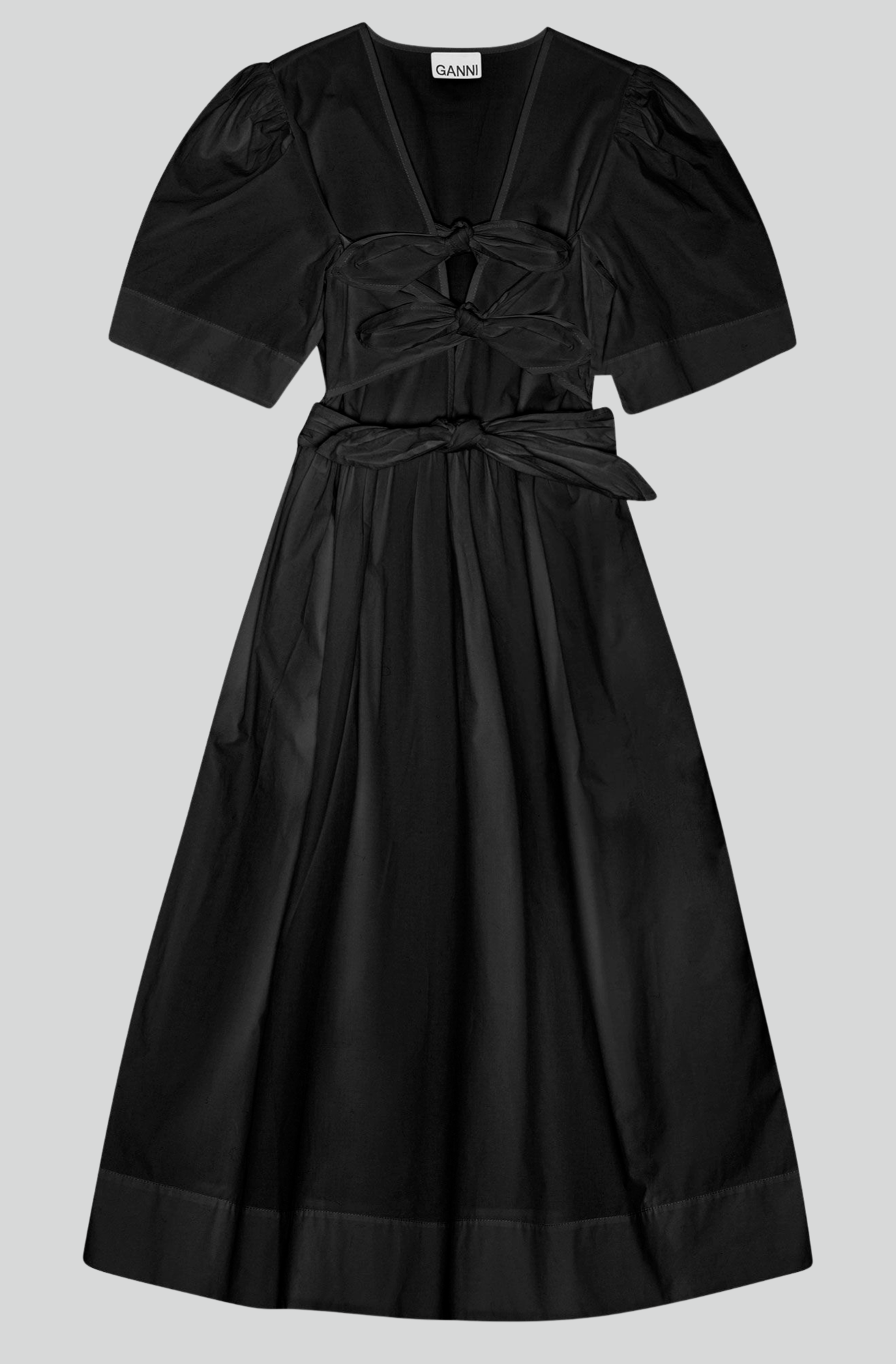 BLACK STRETCH COTTON DRESS