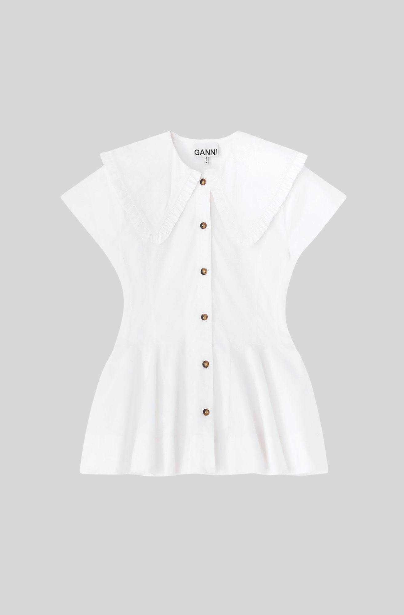 SHORT COTTON RUFFLE SHIRT