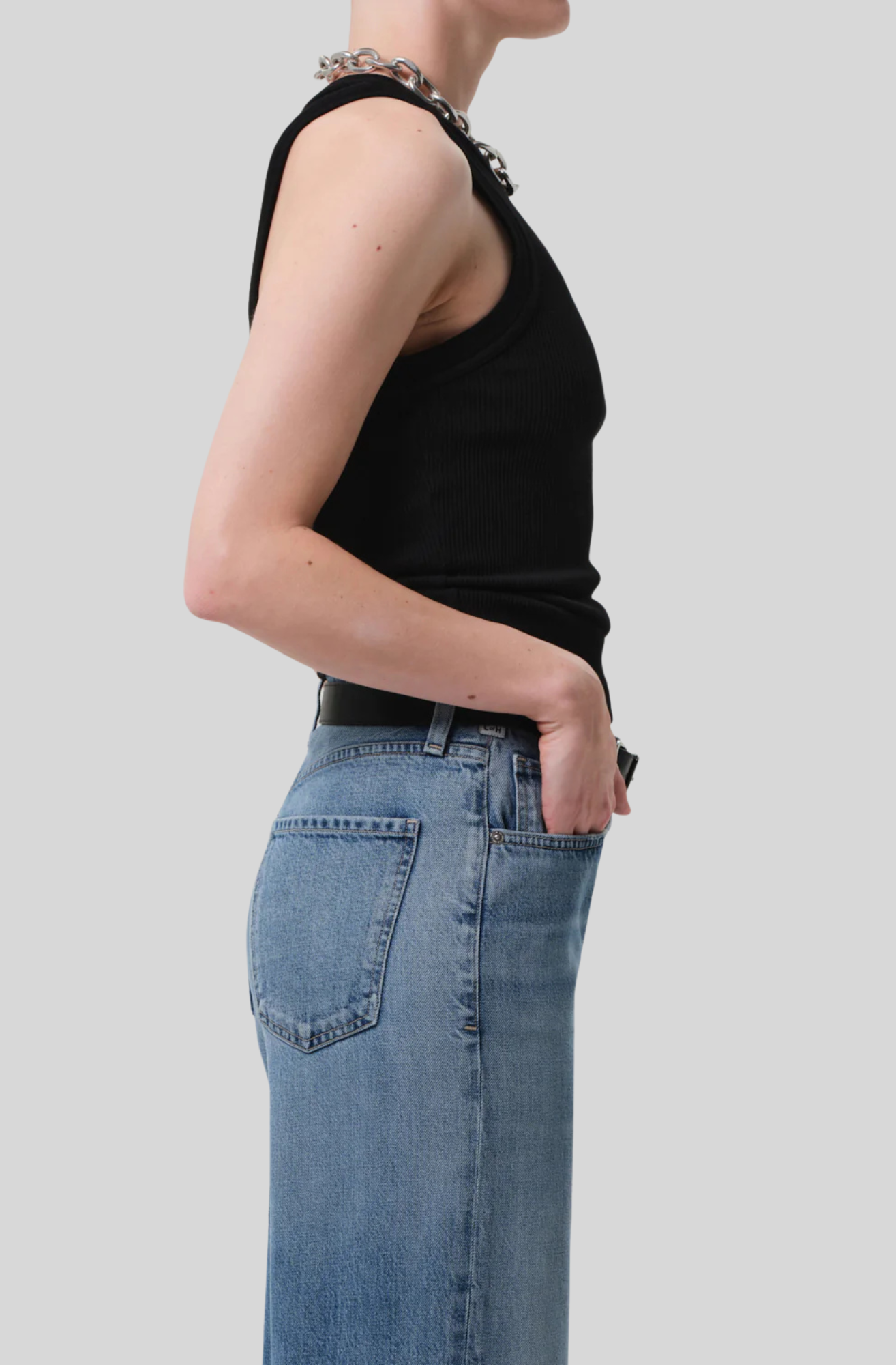 ISABEL RIB TANK - BLACK