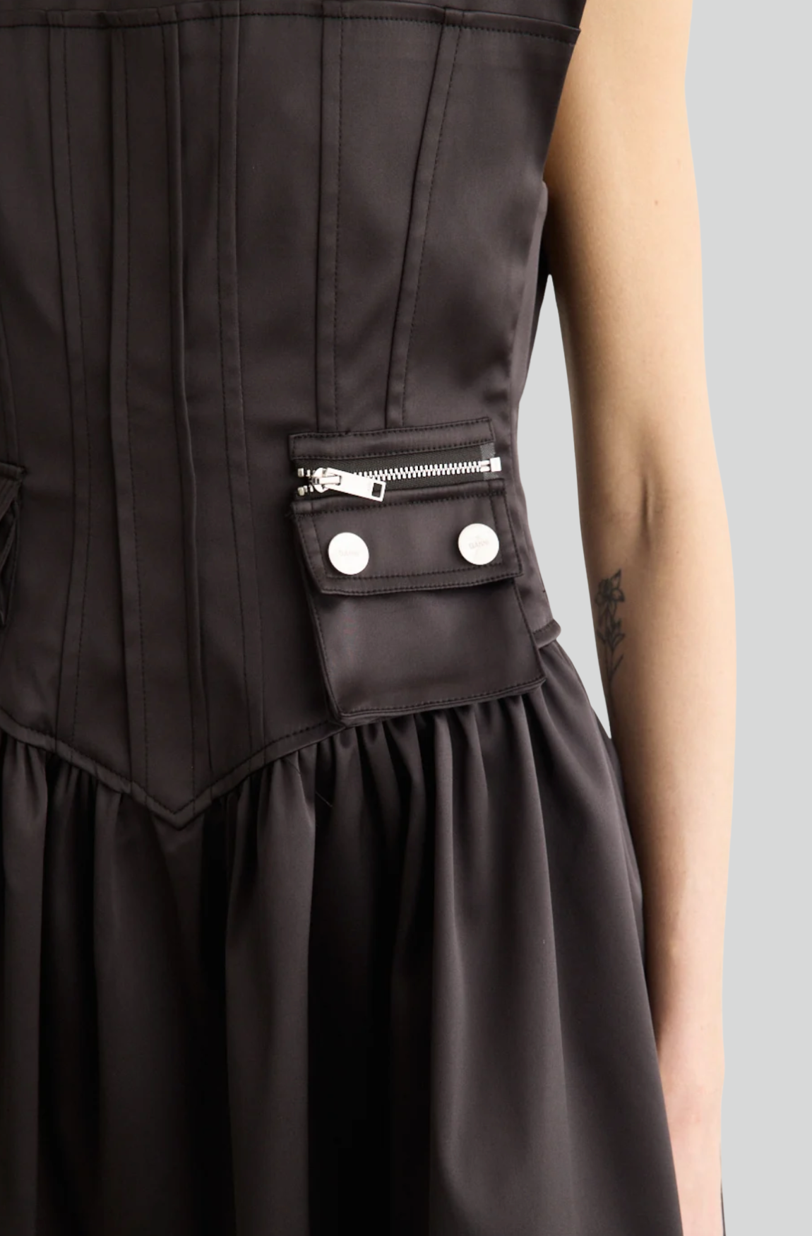 DOUBLE SATIN CORSET MINI DRESS