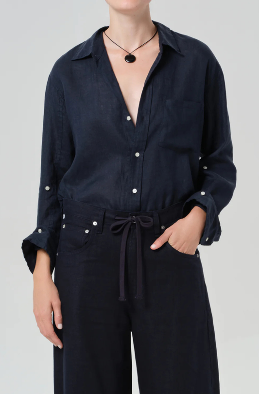 KAYLA SHRUNKEN LINEN SHIRT