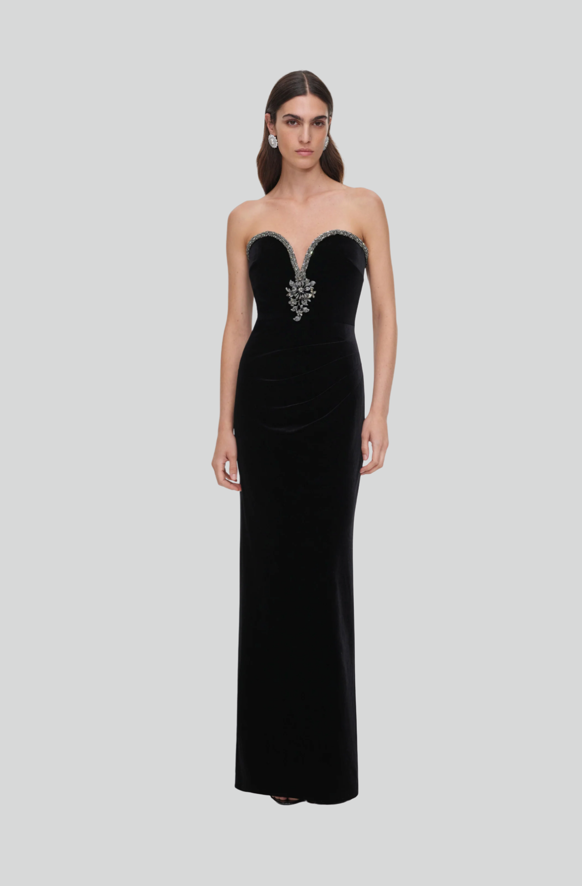 BLACK VELVET MAXI DRESS