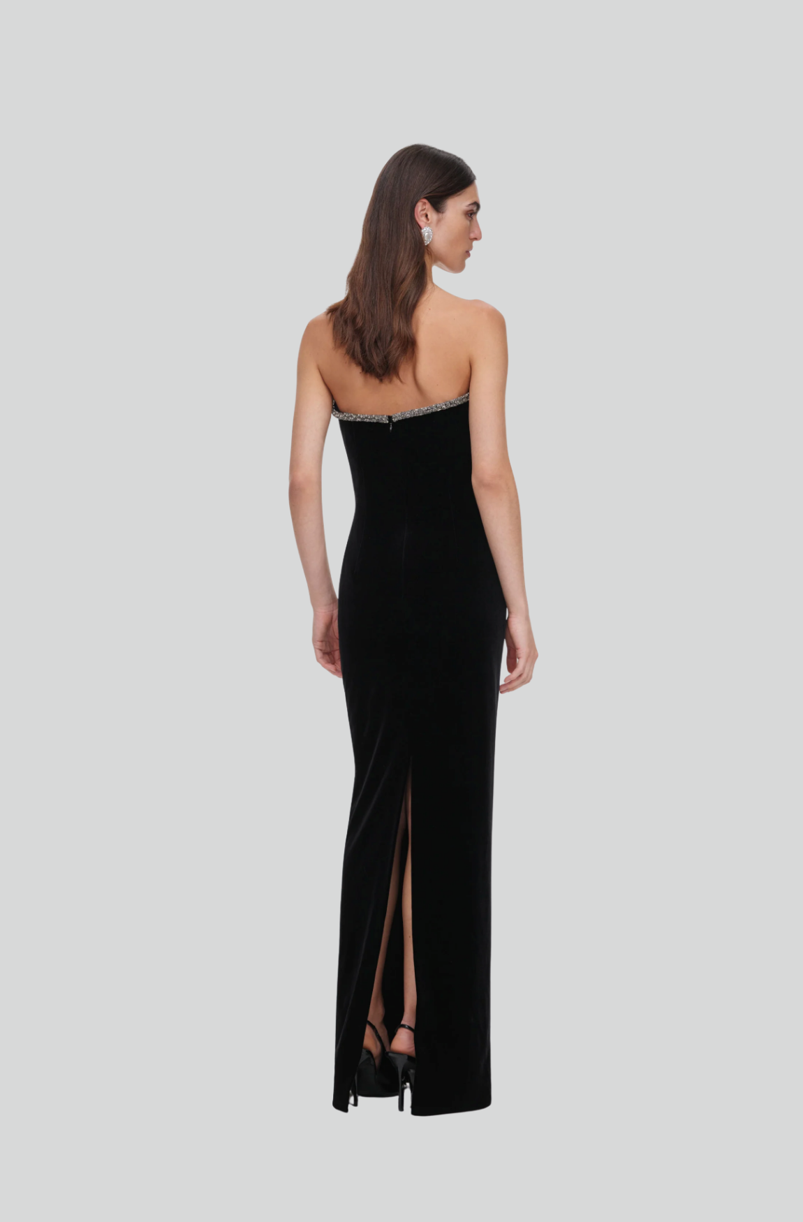 BLACK VELVET MAXI DRESS