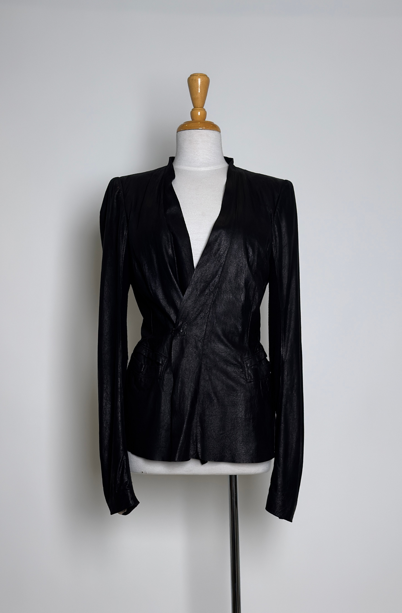 RICK OWENS BLACK LEATHER JACKET