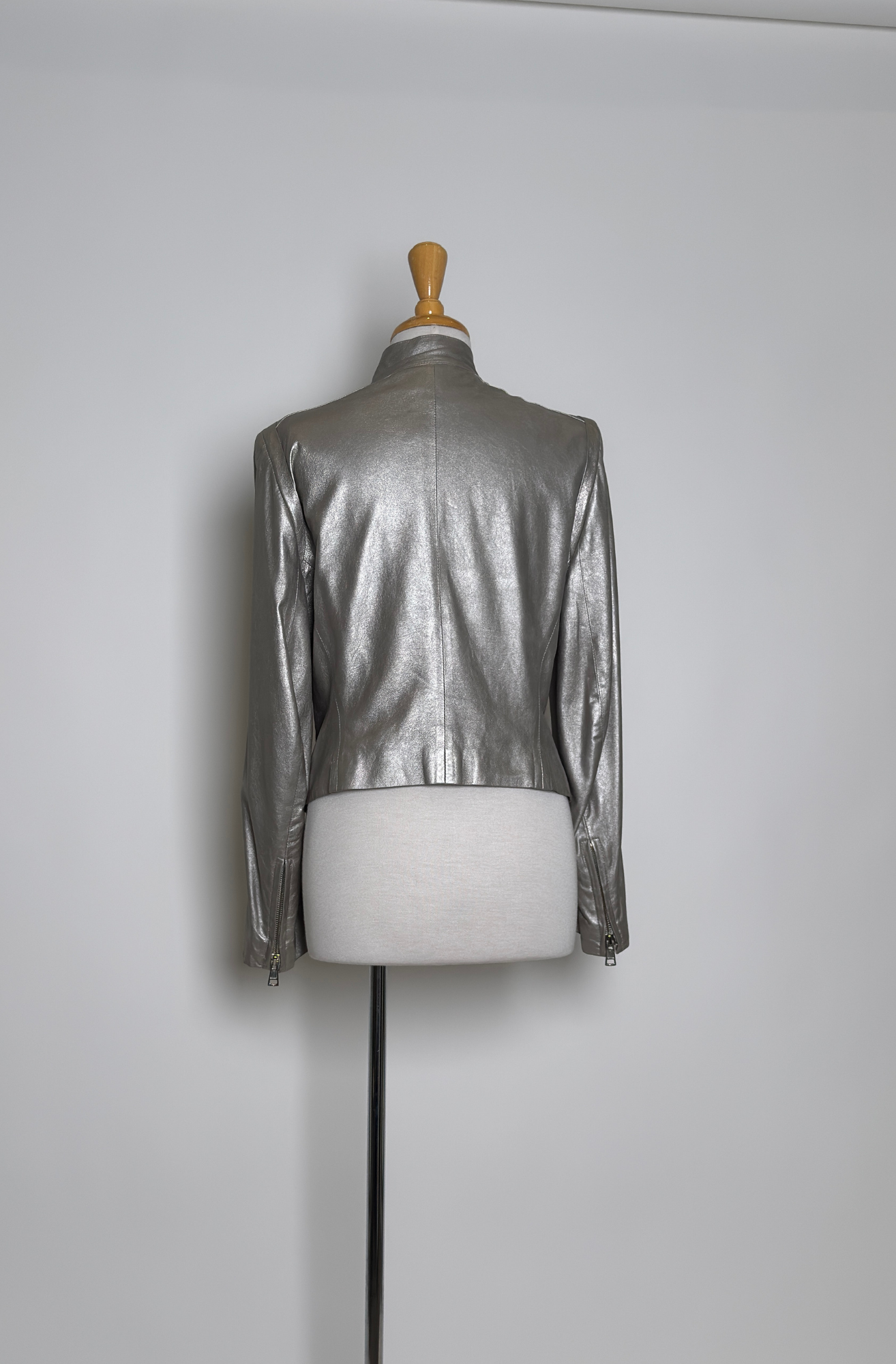 ANN DEMEULEMEESTER SILVER LEATHER JACKET