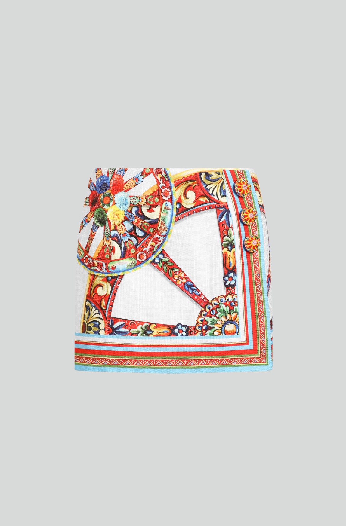 CARRETTO-PRINT FABRIC MINI SKIRT