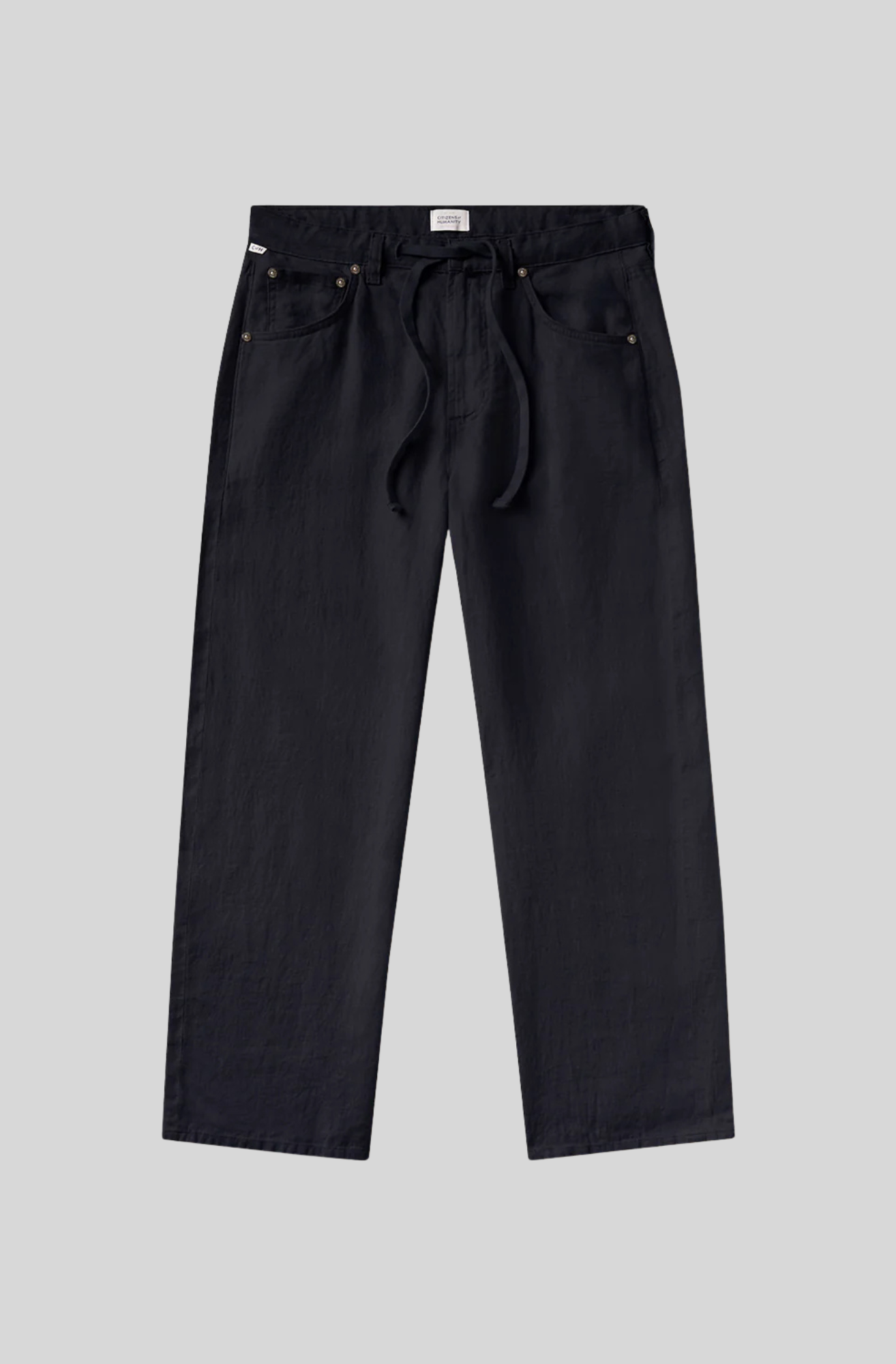 BRYNN DRAWSTRING LINEN TROUSER - NAVY