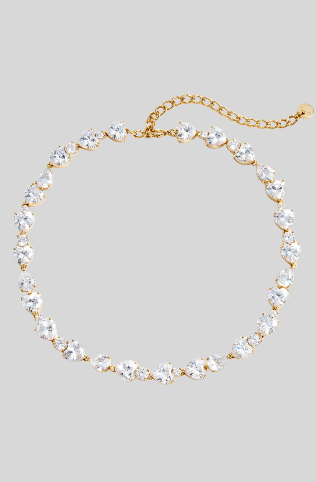 GOLD HEART CRYSTAL NECKLACE