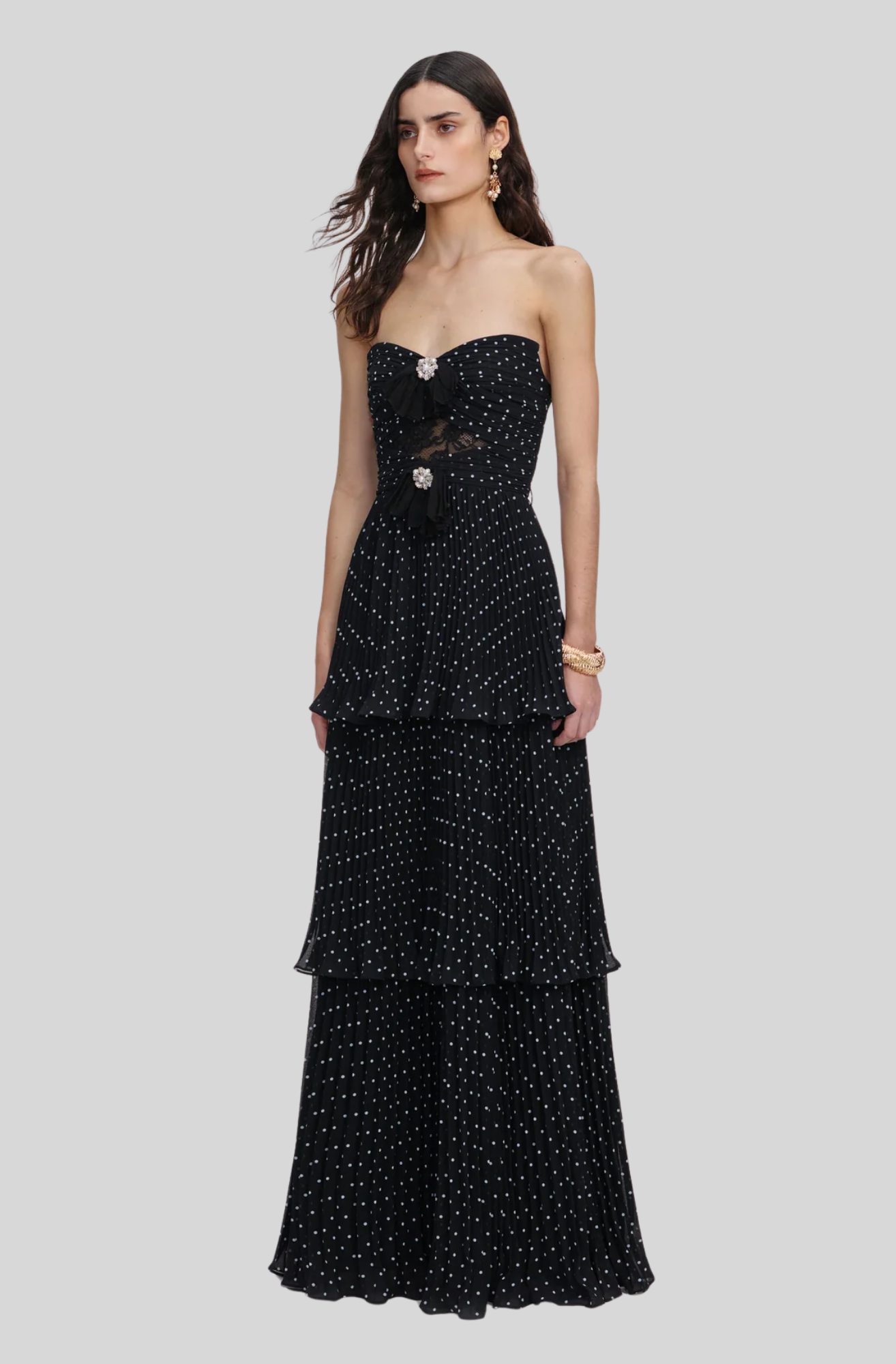 POLKA DOT TIERED DRESS