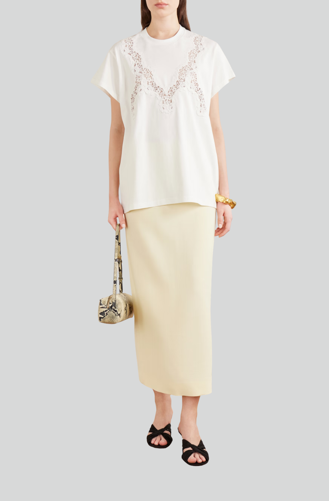 LACE MIX JERSEY TSHIRT