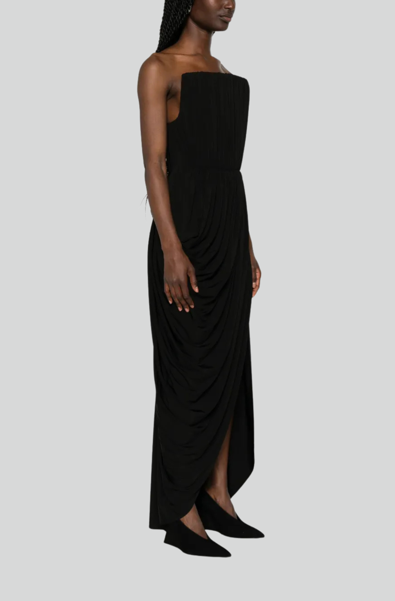 CREPE JERSEY SQUARE NECK GOWN