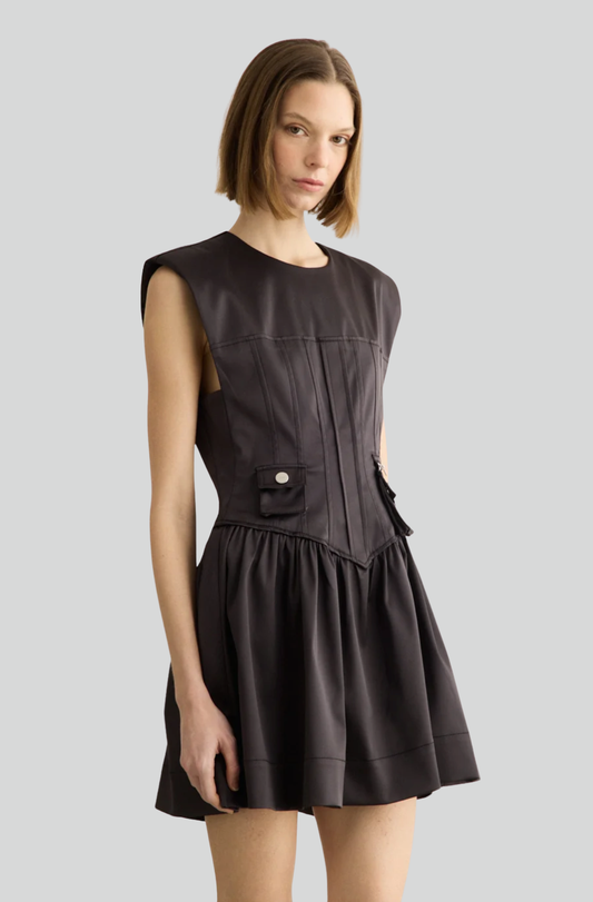 DOUBLE SATIN CORSET MINI DRESS