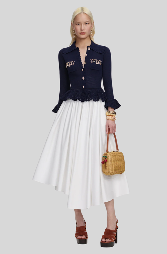 SHELL EMBELLISHED CARDIGAN