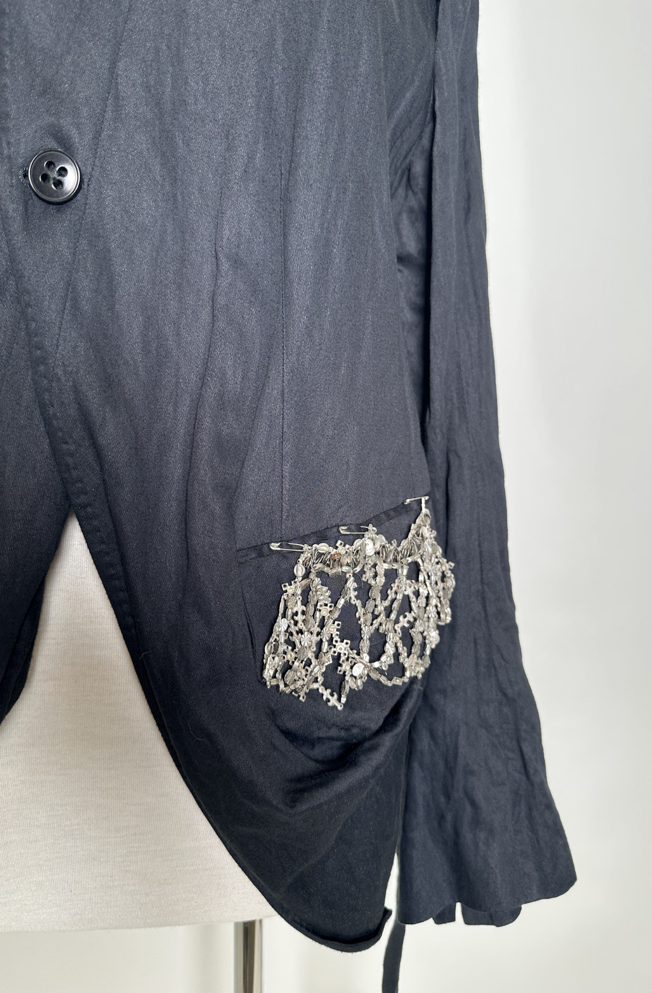 ANN DEMEULEMEESTER EMBELLISHED DRAPED JACKET