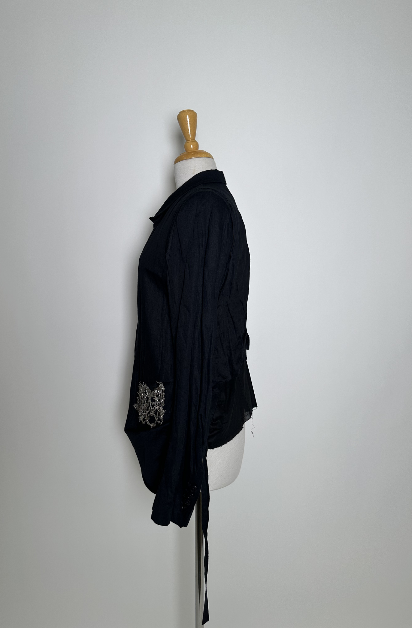 ANN DEMEULEMEESTER EMBELLISHED DRAPED JACKET