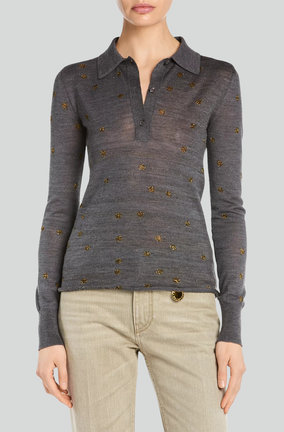 POLKA DOT KNIT POLO